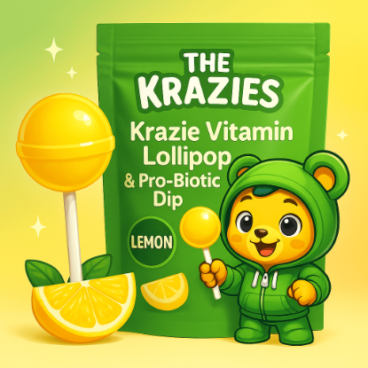Picture of Kids Immunity Kit - Lemon Vitamin Lollipops + Probiotics | The Krazies