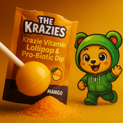 Picture of Kids Immunity Kit - Mango Vitamin Lollipops + Probiotics | The Krazies