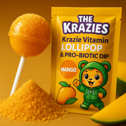 Picture of Kids Immunity Kit - Mango Vitamin Lollipops + Probiotics | The Krazies